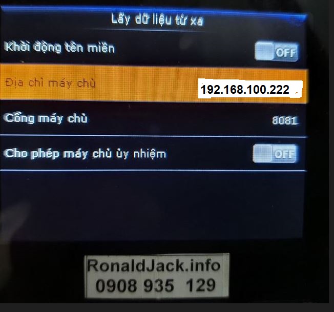 khai báo tự động tải dữ liệu máy chấm công